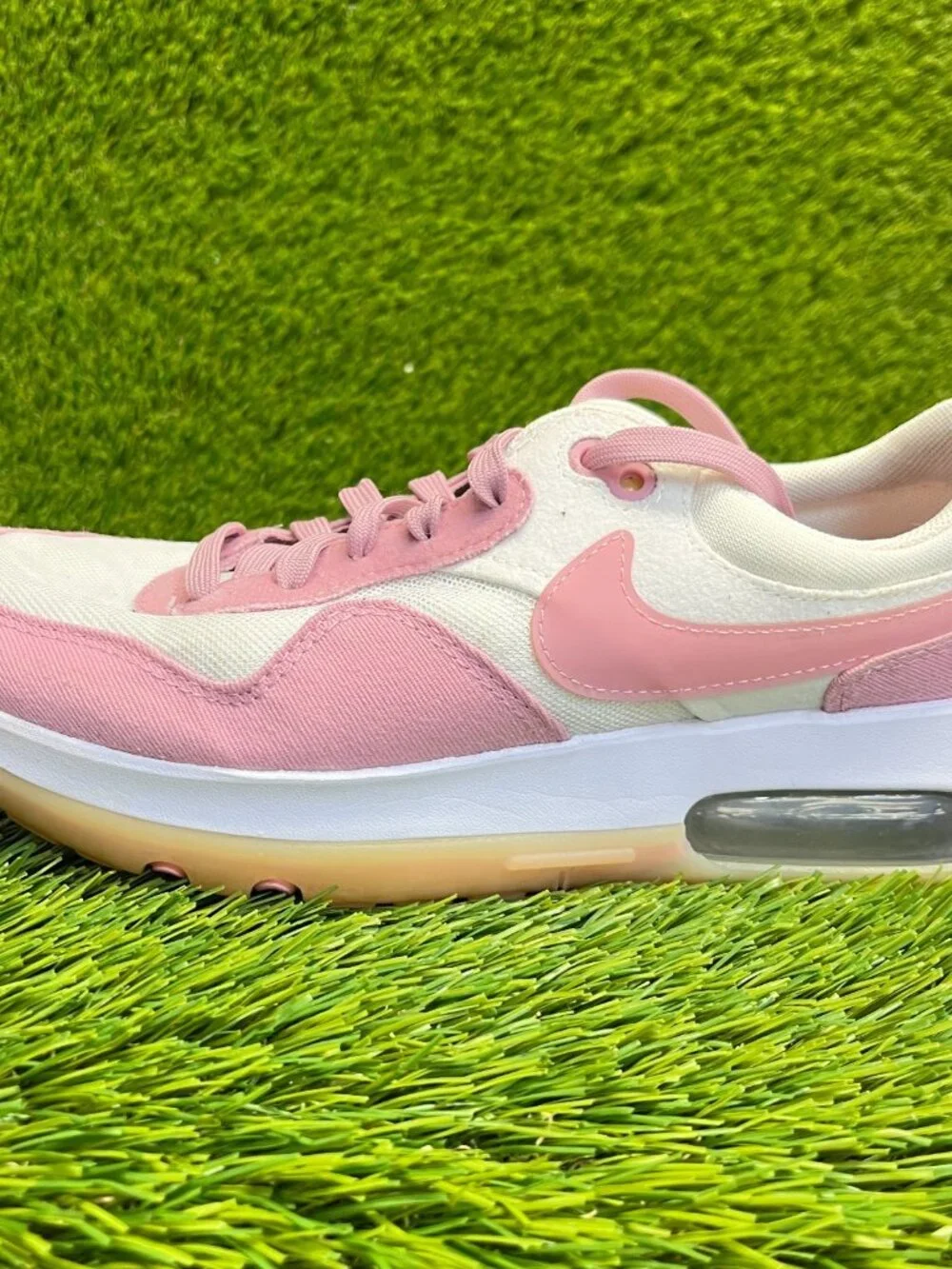 Nike Air Max Motif Girls Size 7Y Pink White Running Athletic Shoes Sneakers